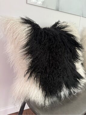 2- NWT Callisto Home Mongolian Sheepskin pillow covers 24x24